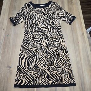 Zebra Print Black and Tan Dress
